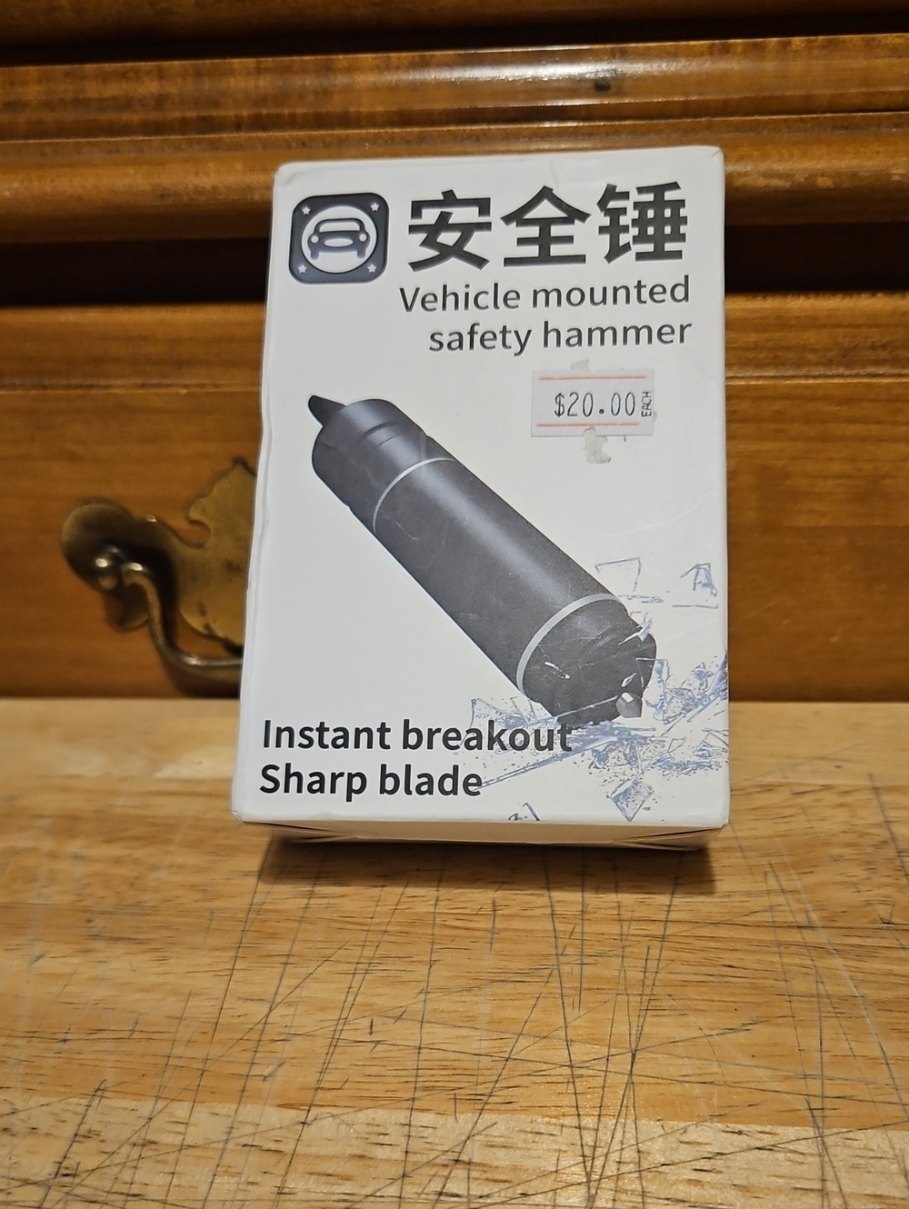 Vehicle Mounted Safety Hammer - Black